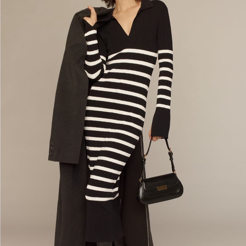 English Factory Long Sleeve Collared Knit Dress